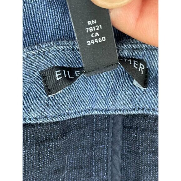 Eileen Fisher Women's 3X Blue Sweater Organic Cotton Linen Cardigan Open Front - Picture 5 of 9